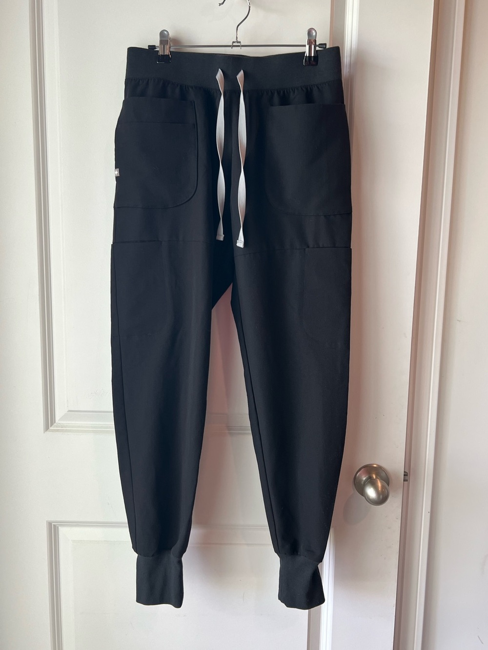 Figs Black Jogger Pants with Drawstring Waist. XS